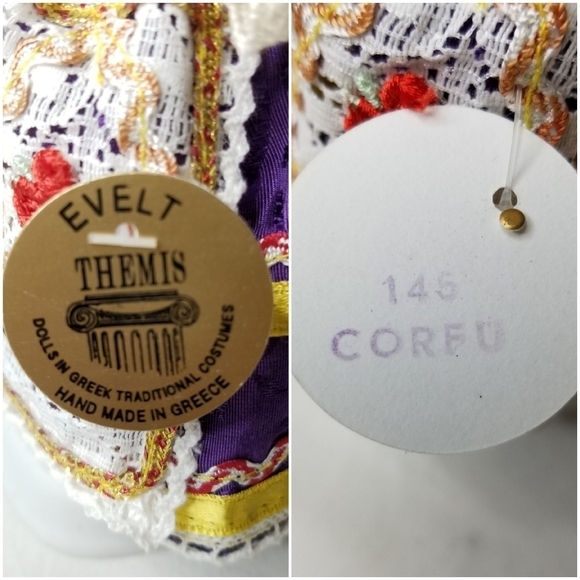 Corfu Greek Vintage Evelt Themis Female Porcelain Doll on Traditional Costume - Picture 10 of 10